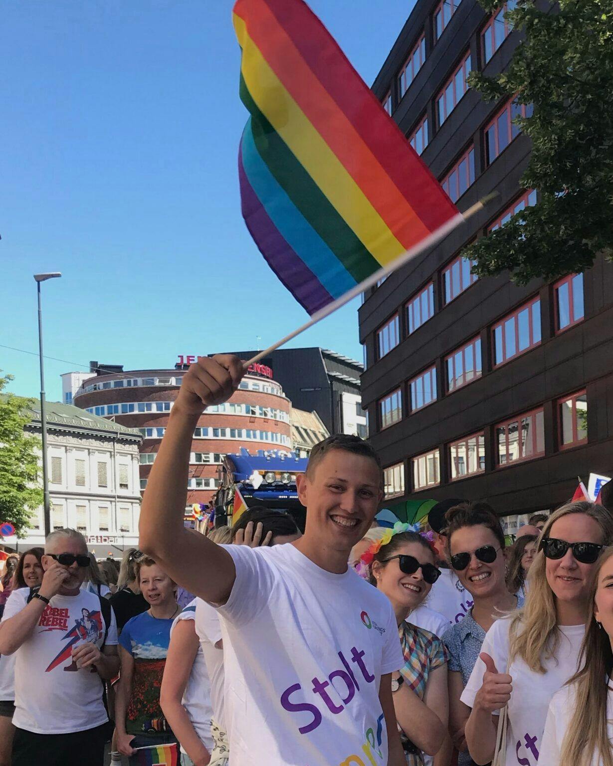 Psykolog og skribent Eirik Hørthe, på Pride markering